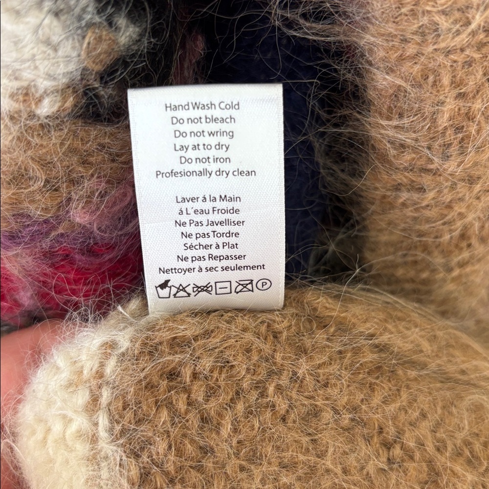 Anthropologie Moulinette Soeurs Colorful Zigzag Alpaca/Wool Cardigan Size M/L - Picture 9 of 10